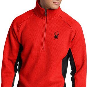 NEW Spyder Outbound Core Sweater Jacket Men's XL Half- Zip Outdoors Volcano Red